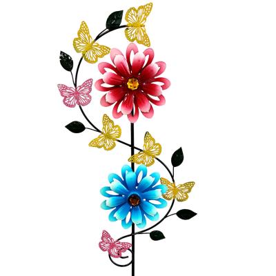 Flower butterfly Ironwork Garden Decoration Insert Rod