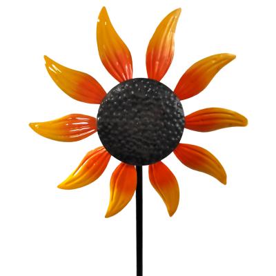 Flame sunflowe windmilling Ironwork Garden Decoration Insert Rod