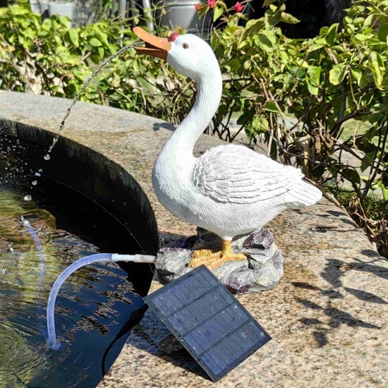 Duck Solar Fountain Water Resin Crafts Solar Panel