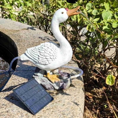 Duck Solar Fountain Water Resin Crafts Solar Panel