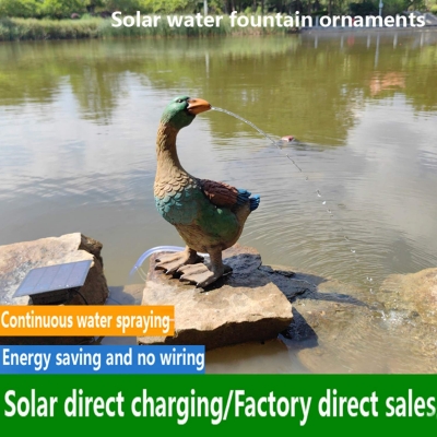 Duck solar fountain water decoration resin crafts animal resin ornaments