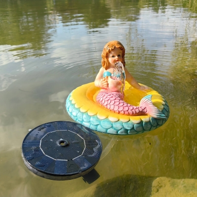 The Little Mermaid sloar floating  fountain water decoration resin crafts animal resin ornaments