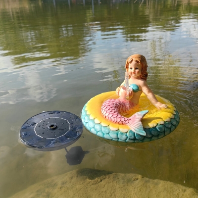 The Little Mermaid sloar floating  fountain water decoration resin crafts animal resin ornaments