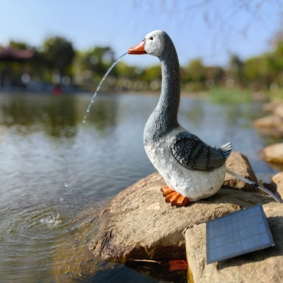 Goose Solar Fountain Water Flow with Solar Panel