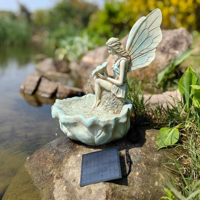 Flower Fairy Solar Fountain Water with solar panel