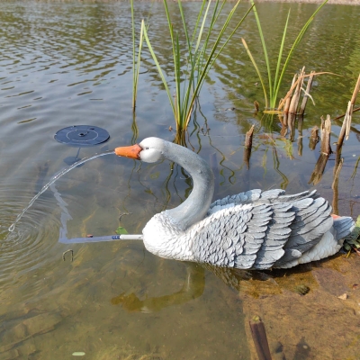 Swan sloar floating  fountain Water Flow with Solar Panel