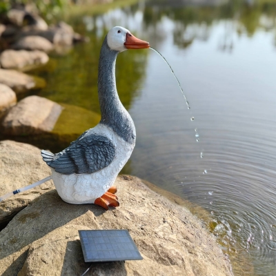 Goose Solar Fountain Water Flow with Solar Panel